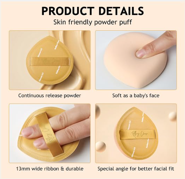 2PC Premium Skin-Friendly Powder Puff 🌸 - Wet & Dry Use 💧, Soft as Bab ...